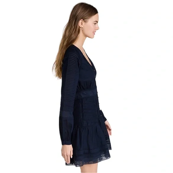 $498 Veronica Beard Addilyn Dress in Ink blue Size 6 Revolve Shopbop - Picture 4 of 11